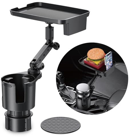 Frokom Cup Holder Expander for Car,Upgraded Car Cup Holder Expander Adapter with Offset Adjustable Base and 8 tray, Fit Most Large Bottles and Mugs-Yeti Ramblers 14/24/36/46oz, Hydro Flasks 32/40oz