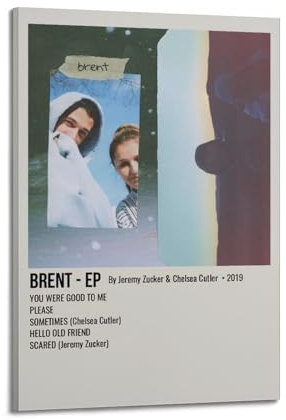 klouds Jeremy Zucker & Chelsea Cutler Album Brent Poster, dekoratives Gemälde, Leinwand, Schlafzimmer, Kunst, Wohnzimmerdekoration, modernes ästhetisches Poster, 30 x 45 cm, Rahmenstil