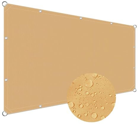 Voile d'ombrage Toile 4x5m, Opaque UV RéSistant Écran de Balcon Toile pour Pergola sur Mesure pour Extérieur, Jardin et Cour - Couleur Sable