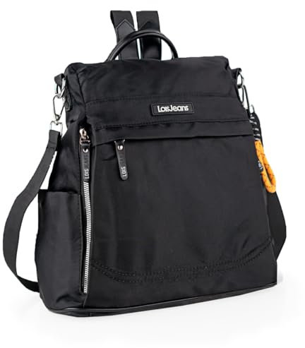 Lois - Rucksack Damen mit Anti Diebstahl Funktion, Damenrucksack Anti Diebstahl Tasche, Kleiner Rucksack Damen, Antidiebstahlrucksack Damen, Schwarz