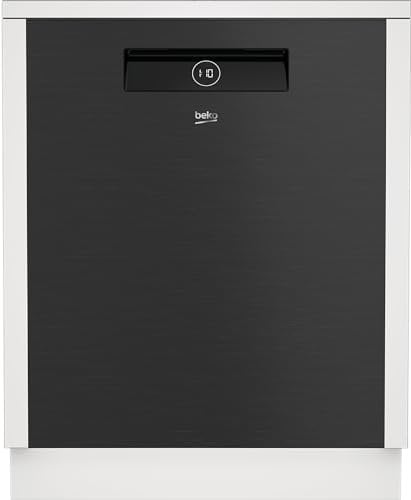 Beko BDDN38440DD Unterbau-Geschirrspüler 60 cm teilintegriert, für 14 Maßgedecke, 3 Spülebenen, 5 Temperaturen, CornerIntense, HygieneIntense, Schnell+, SteamGloss Trocknung, Dark Inox