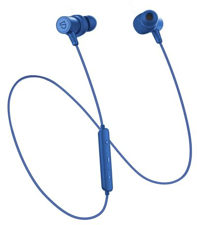 SoundPEATS Q30 HD+ Bluetooth Earphones with Mic, Wireless Earbuds Magnetic IPX6 Running Headphones, APTX-HD, cVc Noise Cancellation, 10mm Drivers, Super Bass, Lightweight, 12 Hrs Play Time Blue