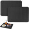 zrfgbxim 2 Pcs Tapis de Séchage Vaisselle en Silicone, 40x30 cm Tapis Egouttoir Vaisselle, Tapis égouttoir Vaisselle Antidérapant, Tapis de Drainage de Cuisine, Tapis Organisateur d'évier en (Noir)