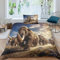 NAHCBIOT Mammoth Drucken Bettbezug Bettwäsche Set 3teilig 3D Ice Age Bettwäsche-Set Mädchen Junge Kinder Deluxe Mikrofaser Weiche Bettbezug Kissenbezüge Single（135x200cm）