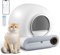 Fellie Self Cleaning Automatic Cat Litter Box - Odor Removal & APP Control, Safety Protection, 65L Large Litter Tray for Multi Cats, Includes 1 Roll Garbage Bags
