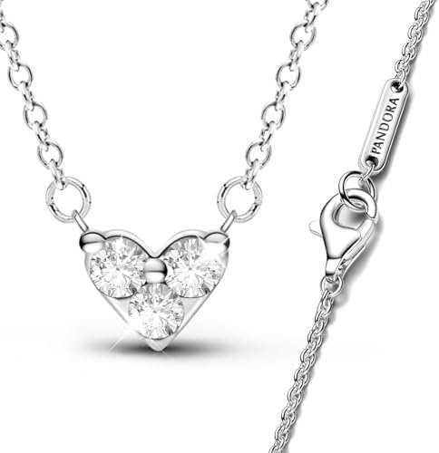 APUUESN Timeless Drei Sterne Herz Charm Collier Kette Damen,Brillante Eleganz Infinity Halskette Sterling Silber 925 mit Anhänger,Silberkette,Necklace for Women,Geschenk für Frauen Geburtstag