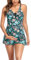 Tankini Maillots de Bain Maternité Shorty Taille Haute Maillot de Bain Enceinte Floral Tropical col en V été Ensemble Maillots de Bain Deux Pièces Grande Taille Plage Natation (Bleu-3, M)