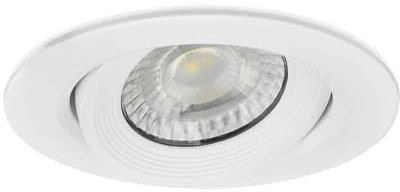 Braytron LED Einbauspot 5W | IP40 Schutzart | Schwenkbar Einbaustrahler Rund | 6500K Kaltweiß | 400lm, Ø 7 cm | Weiß