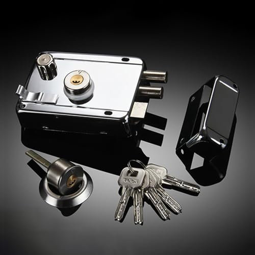 Nightlatch Lock with Keys, Solid Stainless Steel Rim Cylinder Lock High Security Night Latch Locks for 30 to 50mm Thick Gate Shed Doors - Right