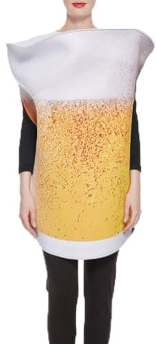 Keuyeo Humorous Adult Beer Bottle Costume Unisex Design Sponge Whisky & Rum Styles Jumpsuit for Halloween Parties Beer Festivals