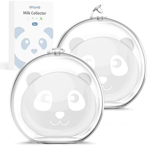 ANWIKE Recueils Lait Maternel, Révolutionnaires coquillages en silicone ultra-fins de 0,1 cm pour l'allaitement, coques portables anti-fuites, coupelles recueil lait maternel, sans BPA, 2 Pièces