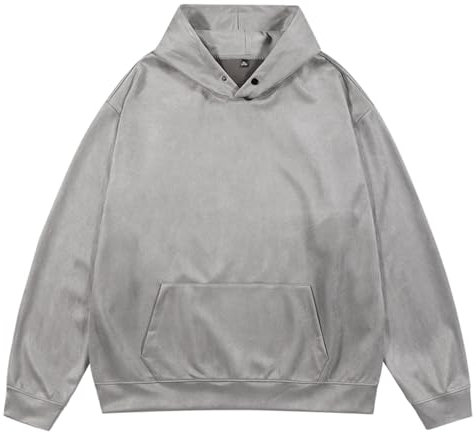 Herren Sweatshirt Mit Kapuze Aus Wildleder Mit Knopftaschen, Hoodie Warm Und Bequem, Pullover Lässige Modische, Kapuzenpullover Klassisch Aus Hochwertiger, Langarmshirt Oberteile Stilvoller Lose