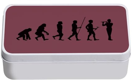 Fabulous Metalldose rot – Evolution Querflöte Musik Musikinstrument – 11 x 18,5 x 5,5 cm – Aufbewahrungsbox, Schlüssel, Werkzeug, Brotdose, Zucker, Kekse