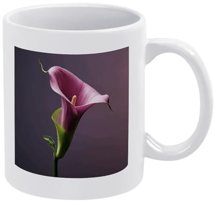 Trinkgläser, Kaffeetassen mit Griff, lila Calla-Lilie, bedruckt, klassische Tasse ist geeignet für Zuhause, Büro, Restaurant und Café