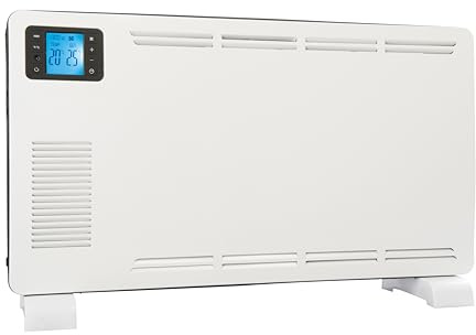 ELICENT | Caldo Turbo 2000 Tech, Termoconvettore 2000W a Convezione Naturale Silenzioso, con Telecomando, Display e Maniglie Laterali, Superficie Riscaldata 20m²