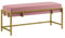 BETTSO - Elegante Sitzbank LAMO - Polsterbank mit Metalbeinen - Moderner Bettbank - Garderobenbank - Sitzhocker Wohnzimmer, Schlafzimmer, Flur - Metalfarbe Gold - Stofffarbe Rosa - 100x35x45cm