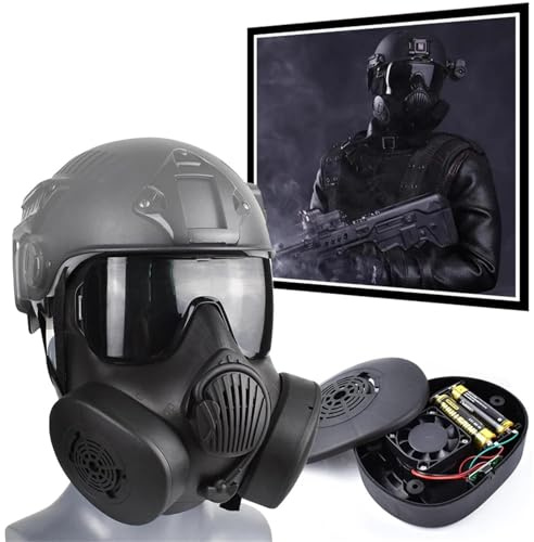 YChoolco Máscara Protectora de Cara Completa M50 Airsoft con Ventiladores de Filtro protección para los Ojos, Máscara de Gafas simuladas para Exteriores BB Airsoft Game Cosplay
