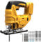 Cordless Jig Saws Compatible with Dewalt 20V Battery, Brushless Pendulum Action Jigsaw, 18 mm Stroke Height, Max 45° Angled Cuts 4 Orbital Settings for Straight Curve Circle Cutting (No Battery)