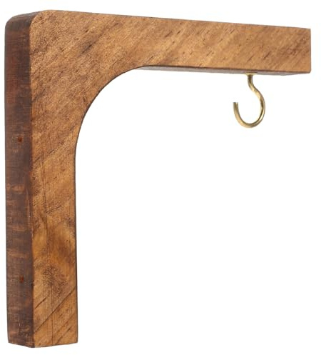 Gatuida Crochet Bois Pour Suspension De Plantes Intérieur Et Extérieur Support Mural Élégant Pour Pots Et Jardinières Équerre Robuste Pour Suspension Décorative Boho Installation Facile Po