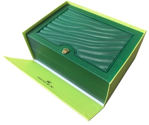 ROUREOX Scatola Porta Orologi in Pelle Verde Singola - Custodia in Legno, Organizer Morbido Espositore di Protezione per Rolex Submariner