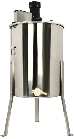 140W Elektrische Honigschleuder Edelstahl 8 Waben (4 Klein + 4 Standard) Honigschleuder Motor 370 U/min Extraktor Tangentialschleuder mit Klardeckel für Hobbyimker