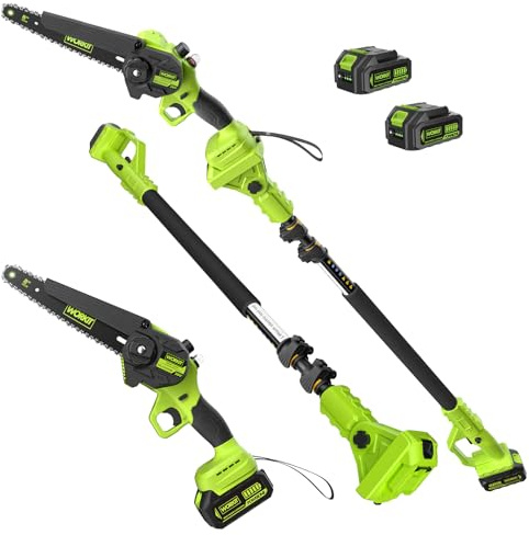 WORKIT 2-in-1 Mini Kettensäge, 20 cm Akku Kettensäge Teleskop with akku 20V 4000mAh Elektro teleskopsäge, FüR Baumzweige, Holzschneiden