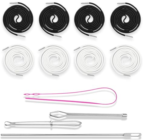 fKiZanthene Lot de 8 paires de cordons pour pantalon de jogging, 160 cm, avec extrémités en métal et accessoires, pour le sport, la maison, la salle de sport et l'extérieur