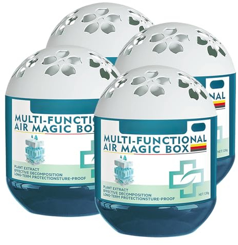 Indoor Air Purification Dust Removal Magic Box,Multi-Functional Air Magic Box,Airs Dust Removal Magics Boxes, Plant Extract Formula, For Car, Bedroom, Office, New House, 120G (4 pcs)
