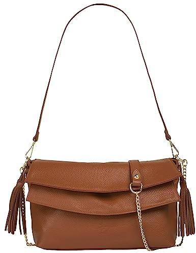 Samantha Look Umhängetasche Echt Leder Damen cognac 101238