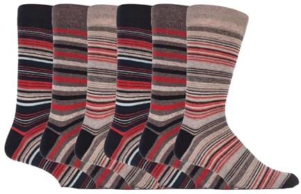 Sock Snob 6 pack Mens colourful striped dress business cotton socks | Natural Fibre Hosiery | Smart Suit Pairing | Multi Pair Value Set | Patterned Hosiery | Breathable Shoe Layer