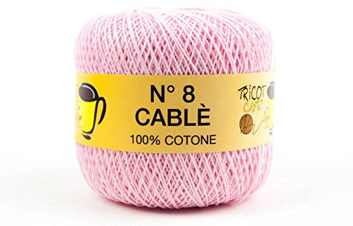 woolove Cablé 8: 50gr Filato 100% Cotone.Rosa Baby 9366