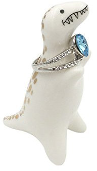 Onlycee White Swan Ring Halterung für Schmuck und Ringe, Verlobungsring und Hochzeit Band Display Dinosaur Weiß