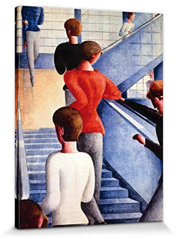 1art1 Oskar Schlemmer Poster Bauhaustreppe, 1932 Bilder Leinwand-Bild Auf Keilrahmen | XXL-Wandbild Poster Kunstdruck Als Leinwandbild 80x60 cm