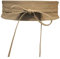 Live It Style It Damen Obi Gürtel breite Spitze Taille Band Kunstleder Cinch binden One Size Boho (Beiges Leder)