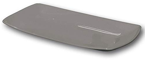 Plat rectangulaire porcelaine couleur Gris - L 30 cm - Tokio