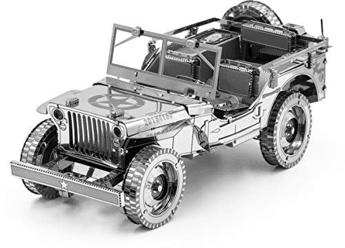 Fascinations Metal Earth ICX139 ICONX 502898 - Willys Overland, lasergeschnittener 3D-Konstruktionsbausatz, 2 Metallplatinen, ab 14 Jahren