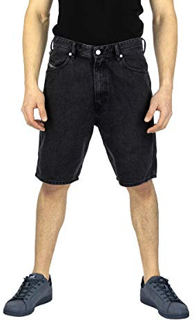 DIESEL D-Willoh Calzoncini - Short en Jean Noir Coupe Classique