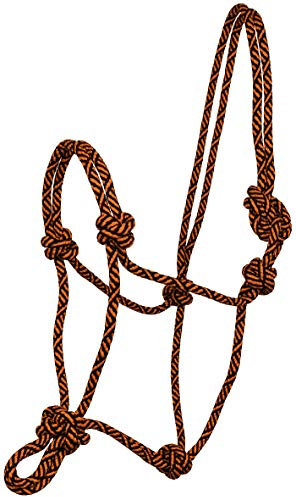 York Knotenhalfter Bright Halfter Arbeitshalfter Reithalfter Strickhalfter (Cob, orange-schwarz)