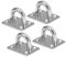 M5/M6/M8 Heavy Duty Pad Eye Plate, 304 Stainless Steel Oblong Eye Pad Plate, Staple Ring Hook Loop U-Shaped Sail Shade Marine Hardware, Wall Ceiling Hammock Hooks Hanger for Swing Suspension(4Pcs)
