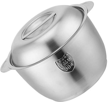 Angoily Cuencos para Sopa de Acero Inoxidable Olla de Almacenamiento Recipiente para Enlatar Utensilios de Cocina para El Hogar O El Restaurante de Plata Saucier.