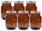 Cornucopia Brands Amber Glass Mason Jars (6-Pack, Pint Size); 16oz Colored Glass Canning and Apothecary Jars