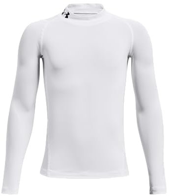Under Armour Boy's UA HG Armour Mock LS Shirt White
