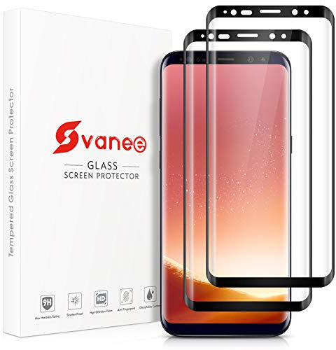 Ecenone Schutzfolie für Samsung Galaxy S8, [2 Stück] [9H Härte, Anti Kratzen, Vollständige Abdeckung], 3D gebogenes gehärtetes Glas Displayschutzfolie für Samsung Galaxy S8