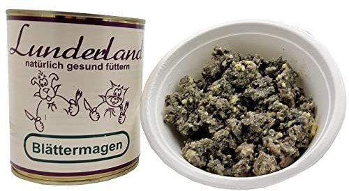 Lunderland Dosenfleisch Blättermagen 2 x 800g Dosen (insg. 1,6kg) Hundefutter Nassfutter 100% Blättermagen vom Rind für Hunde und Katzen
