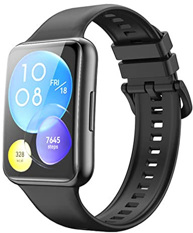Miimall Kompatibel mit Huawei Watch Fit 2 Uhrenarmband, Leicht Silikon Verstellbares Armbänder Wasser und Schweißbeständig Sport Ersatzarmband für Huawei Watch Fit 2 - Schwarz