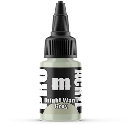 Monument Hobbies PRO Acryl 22ml Acrylic Paint - Non-Toxic Acrylic Paint for Miniatures and Wargames - Compatible with Both Brush and Airbrush Techniques - Bright Warm Grey
