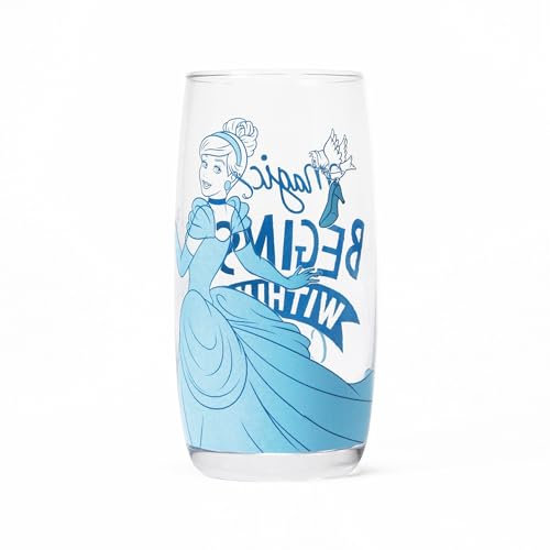 DISNEY Verre Cendrillon dans une boîte – 450 ml – 13,8 cm – Verres à boire – Princesse