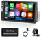 7 Inch Single Din Car Stereo Radio Apple CarPlay: Android Auto 1 Din Touchscreen Bluetooth Car Play Radio with | Backup Camera | AUX USB TF SD Slot | SWC EQ Backlight Remote Control