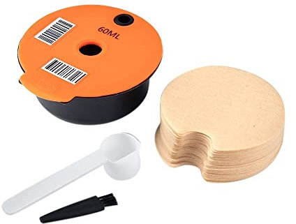 zalati Capsules de café rechargeables avec 50 filtres en papier jetables pour machines, dosettes de café réutilisables