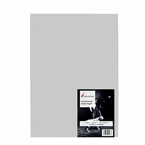 Photolux Professional Matte Paper DUO 230 gsm, beidseitig bedruckbar Fotopapier in Premiumqualität DIN A4 (210x297mm) 50 Blatt